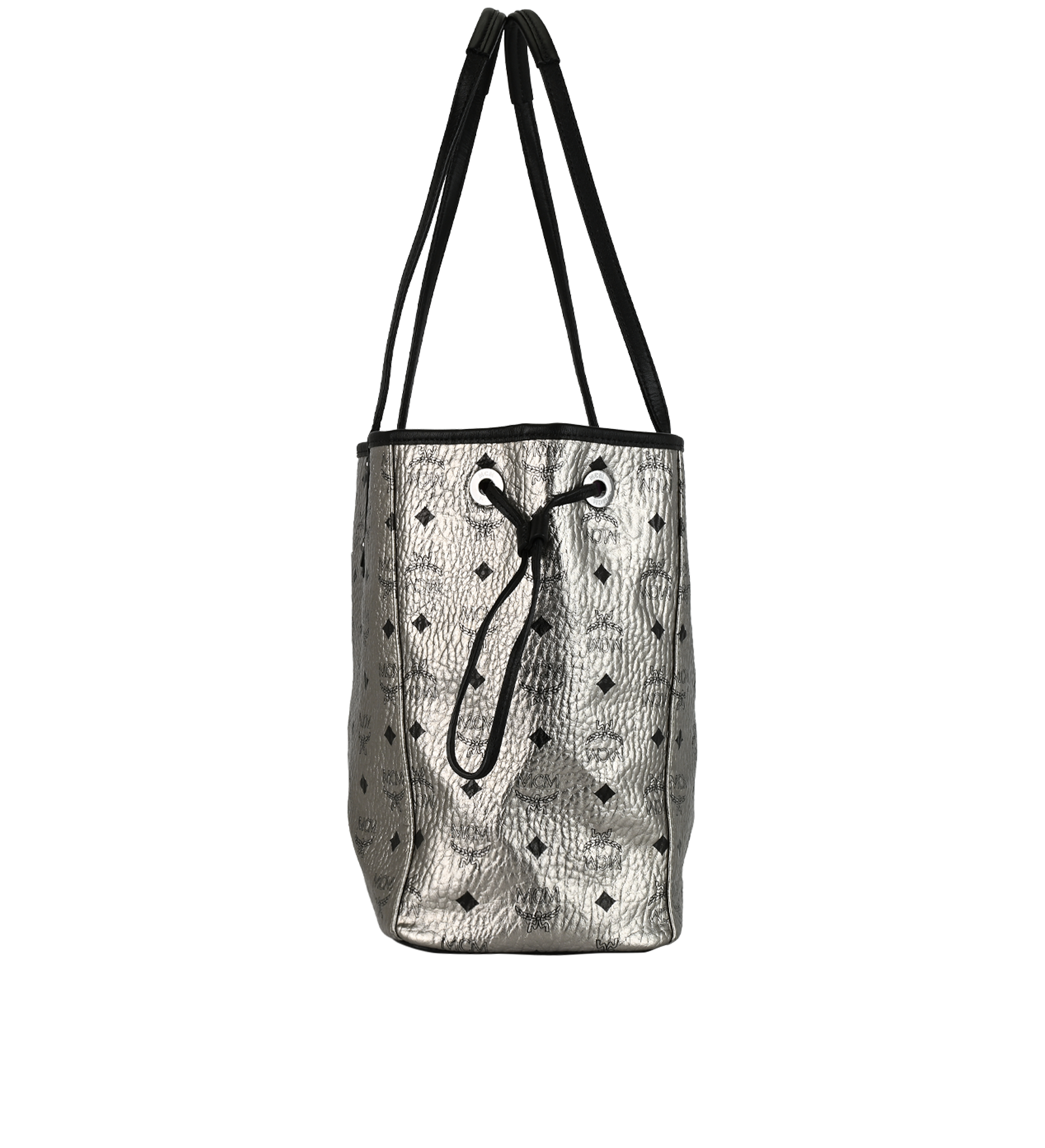 Medium Metallic Visetos Reversible Tote, &pound;210, Handbags, Silver, Leather, Bottom view
